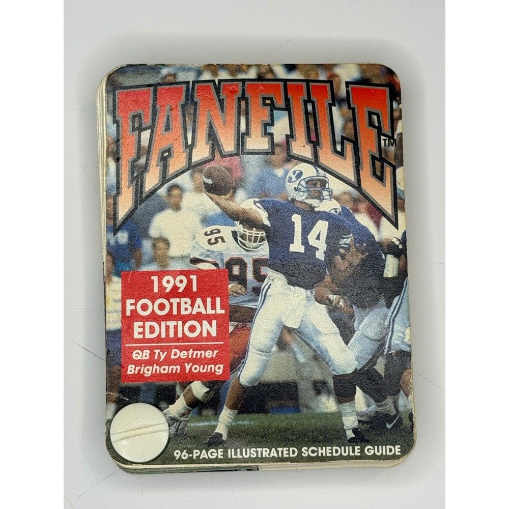 Ty Detmer Brigham Young Pocket Illustrated Schedule Guide FanFile 1991 Football